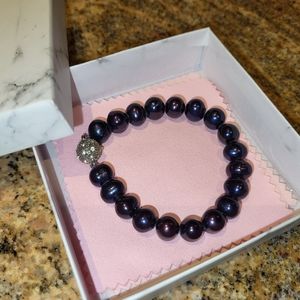 Freshwater black pearl bracelet